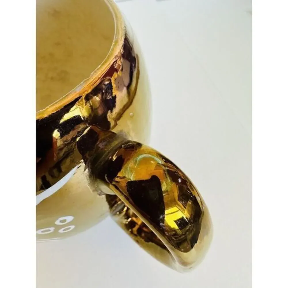 VTG Price Kensington Pitcher/Creamer Copper Tone Hand‎ Painted Floral See Photos